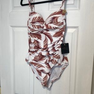 Nip Tuck Swim Twist Front Design Tummy Control One Piece Swimsuit